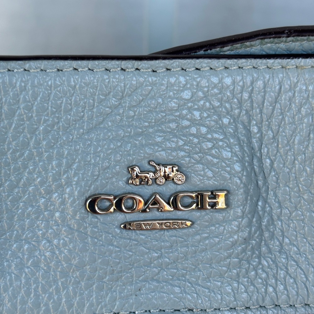 Coach‎ Lexy Shoulder Bag Light Blue Pebbled Leather Hobo F28997 - Picture 15 of 16
